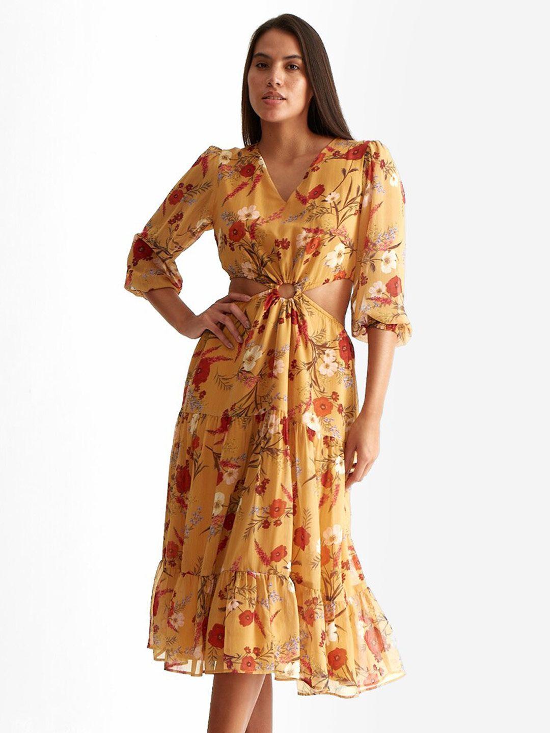 cover story floral midi dress