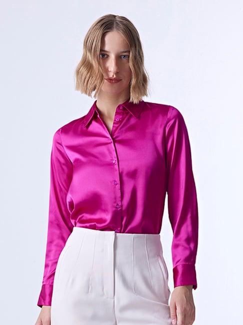 cover story fuchsia regular fit shirt