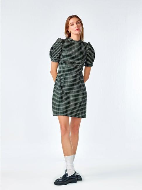 cover story green checks a line dress