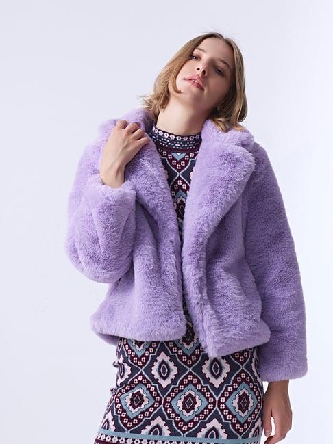 cover story lilac regular fit coat