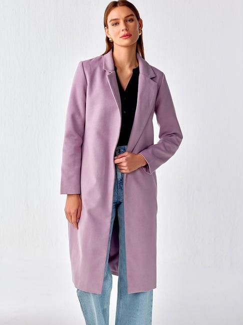 cover story lilac regular fit long coat