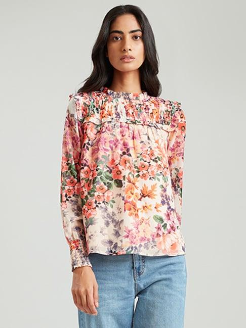 cover story multicolor floral print top