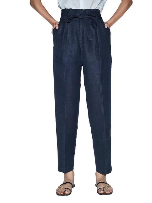 cover story navy linen trousers