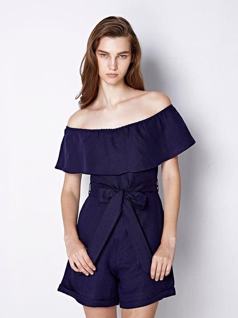 cover story navy mini playsuit