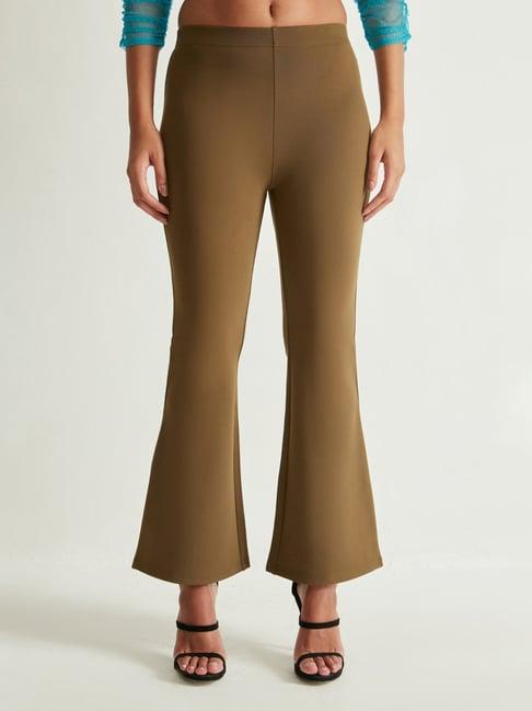 cover story olive regular fit high rise trousers