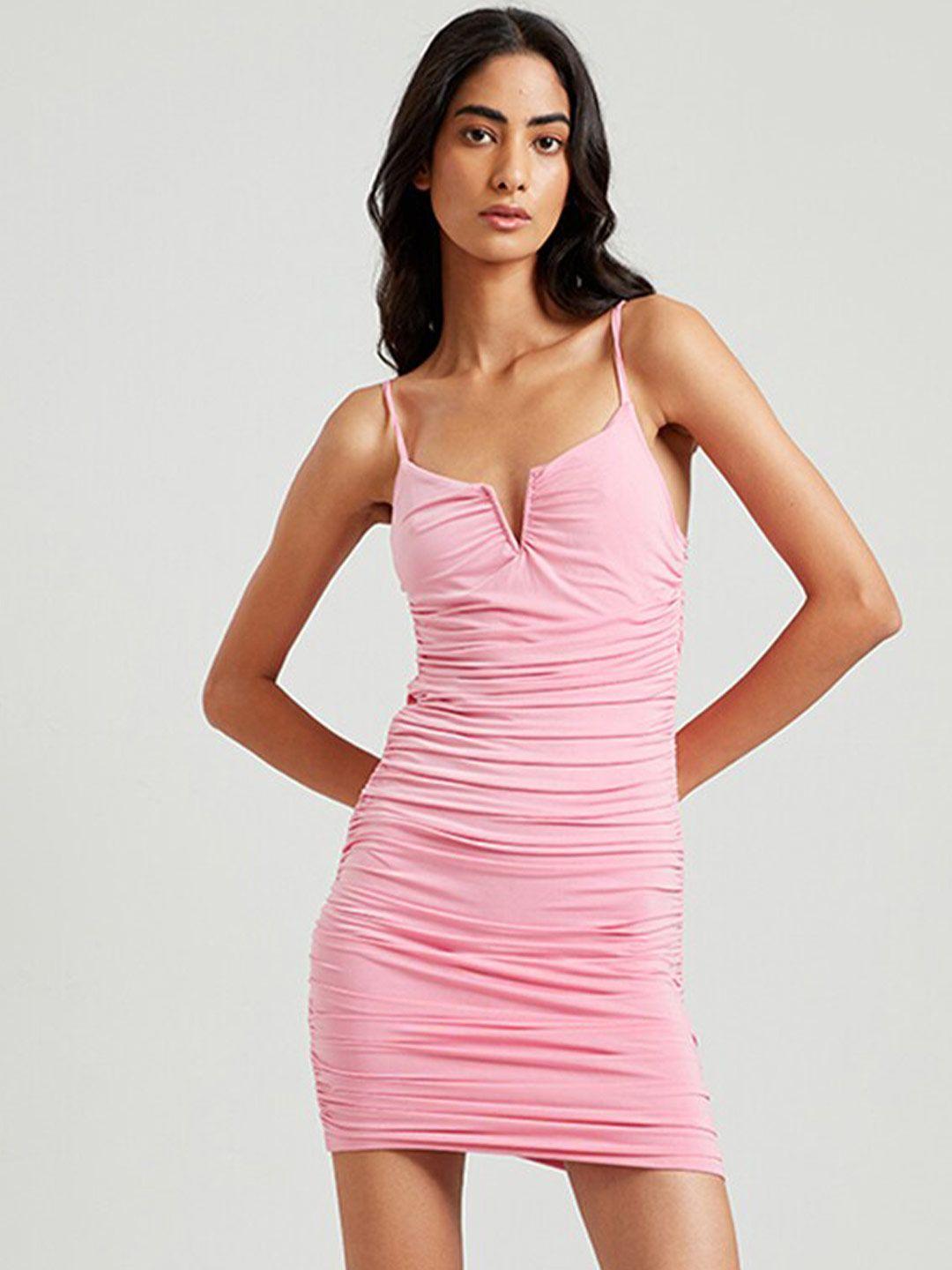 cover story pink bodycon dress