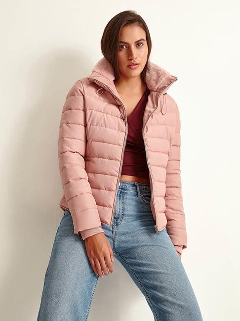 cover story pink puffer jacket