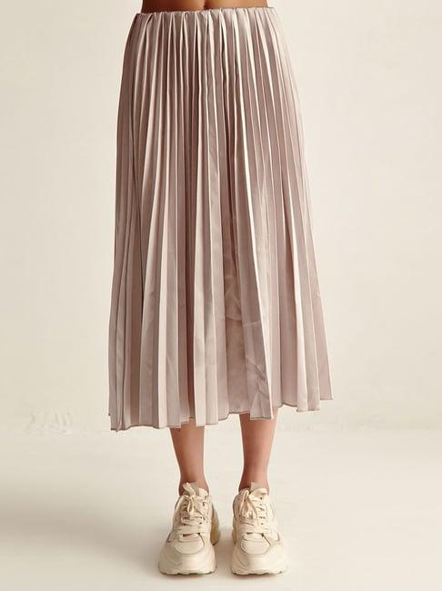 cover story silver midi skirt