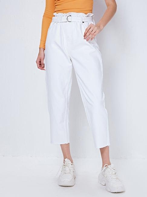 cover story white regular fit mid rise jeans