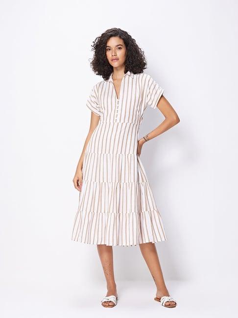 cover story white striped a line dress