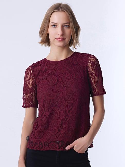 cover story wine lace top