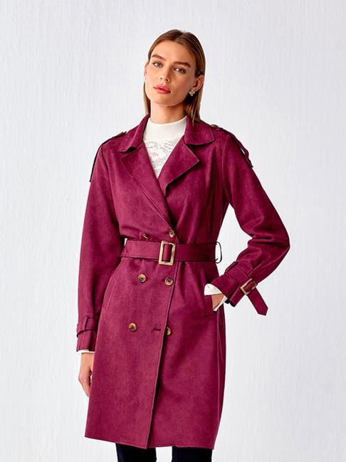 cover story wine regular fit long coat