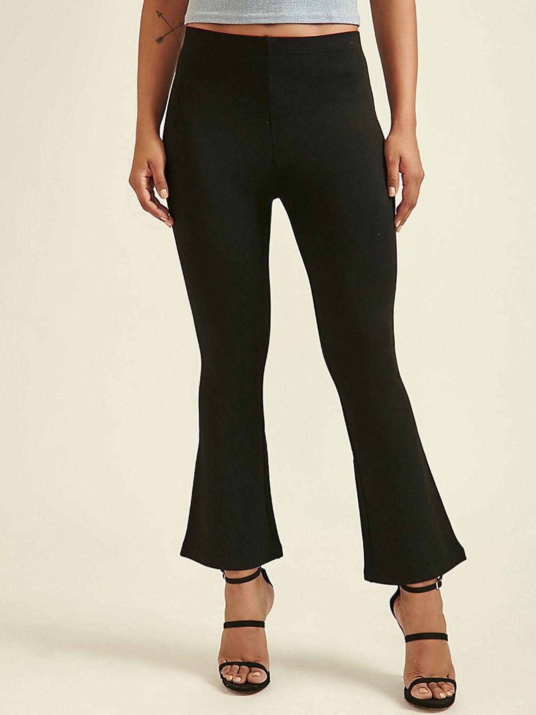 cover story women black flared bootcut trousers