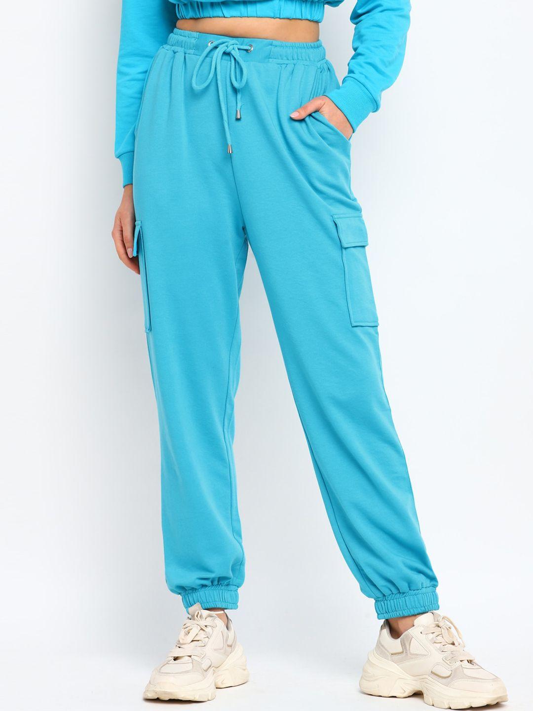 cover story women blue mid-rise joggers