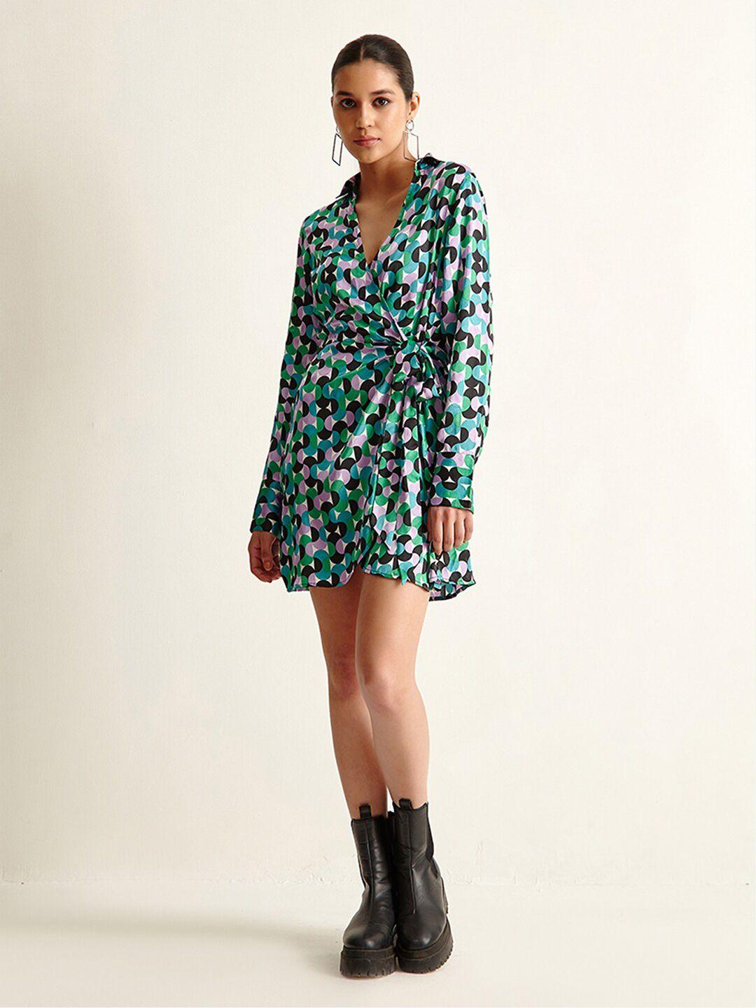 cover story women green warp dress