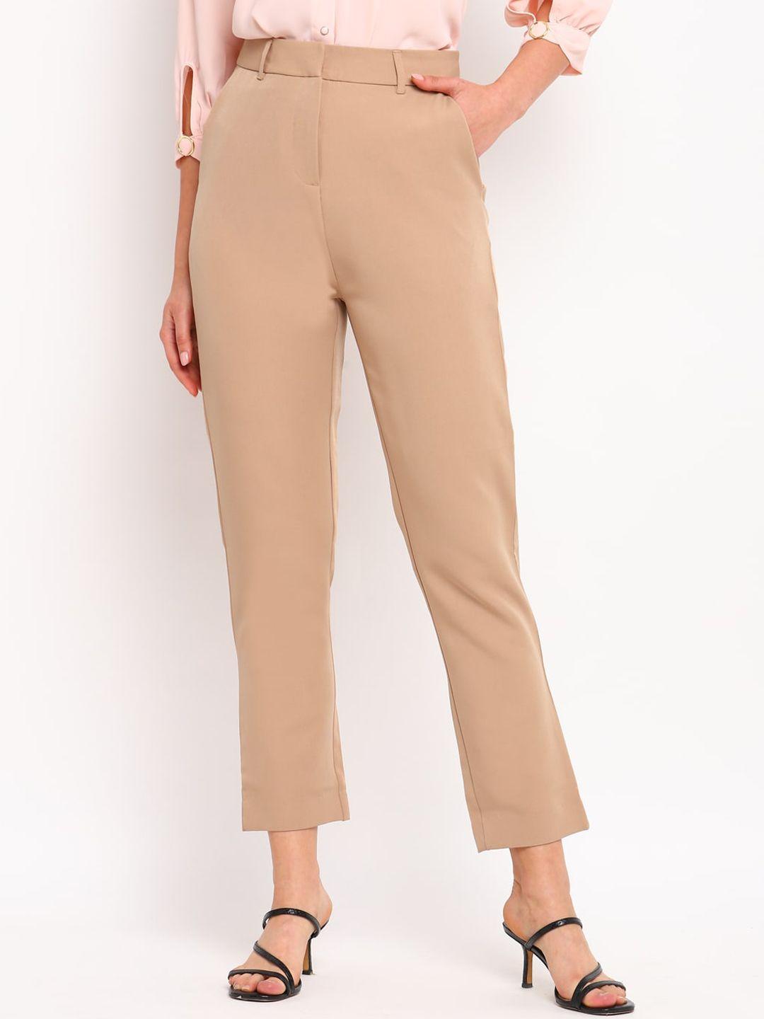 cover story women smart straight fit formal trousers