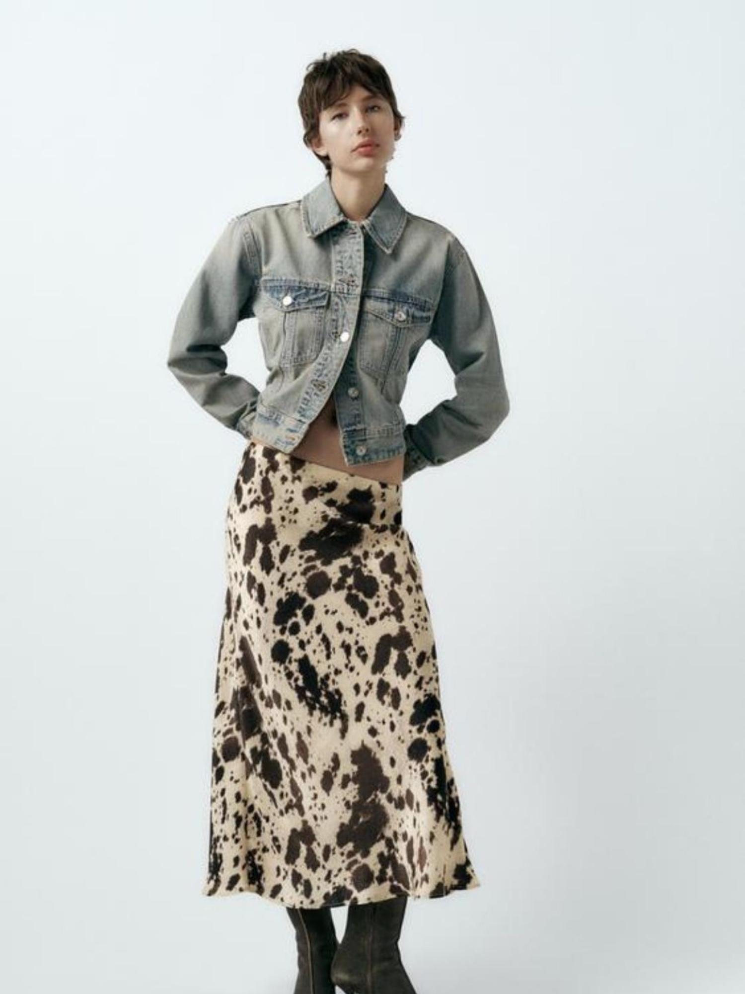 cow print beachwear skirt