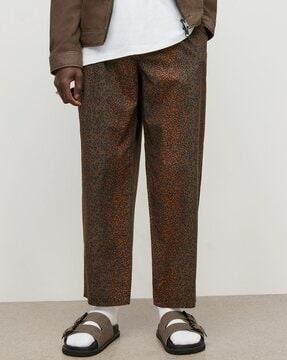 cowell relaxed fit animal print trousers