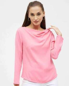 cowl-neck crepe top