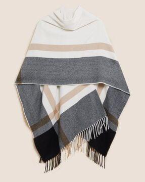 cowl-neck ponchos with tassels