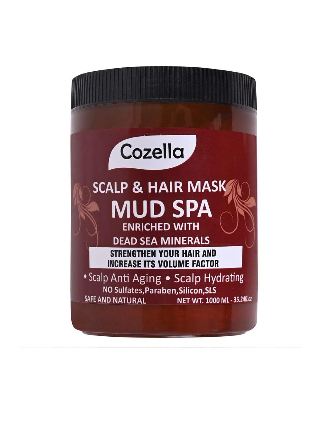 cozella safe & natural mud spa scalp & hair mask with dead sea minerals - 1000 ml