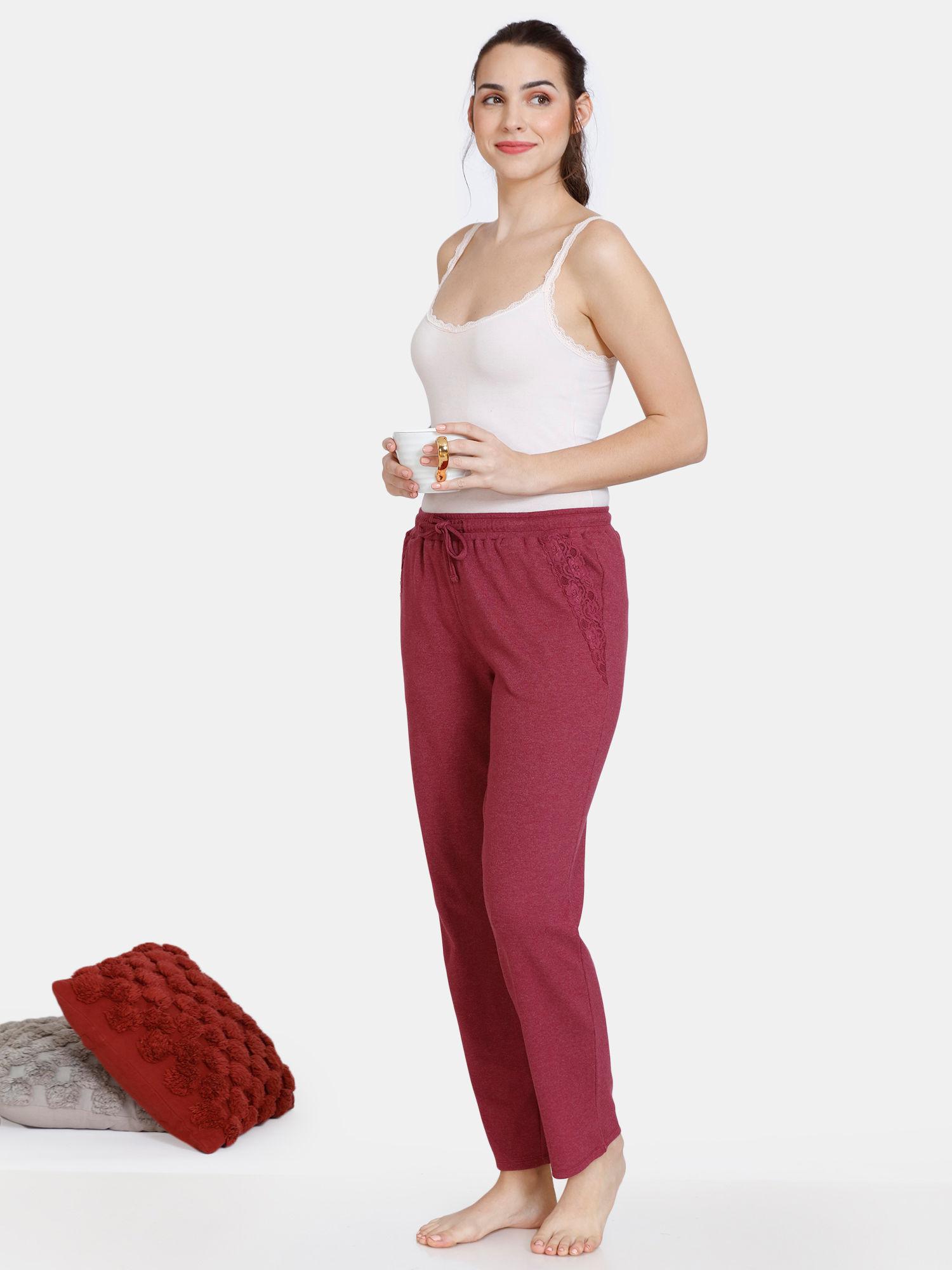 cozy heathers knit pyjama - - red