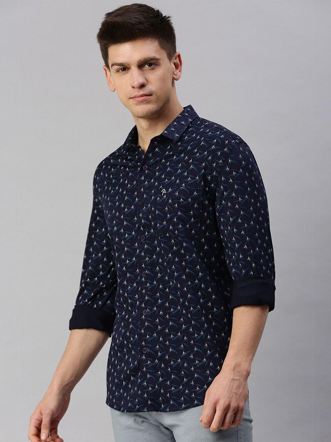 cp bro classic slim fit printed casual cotton shirt