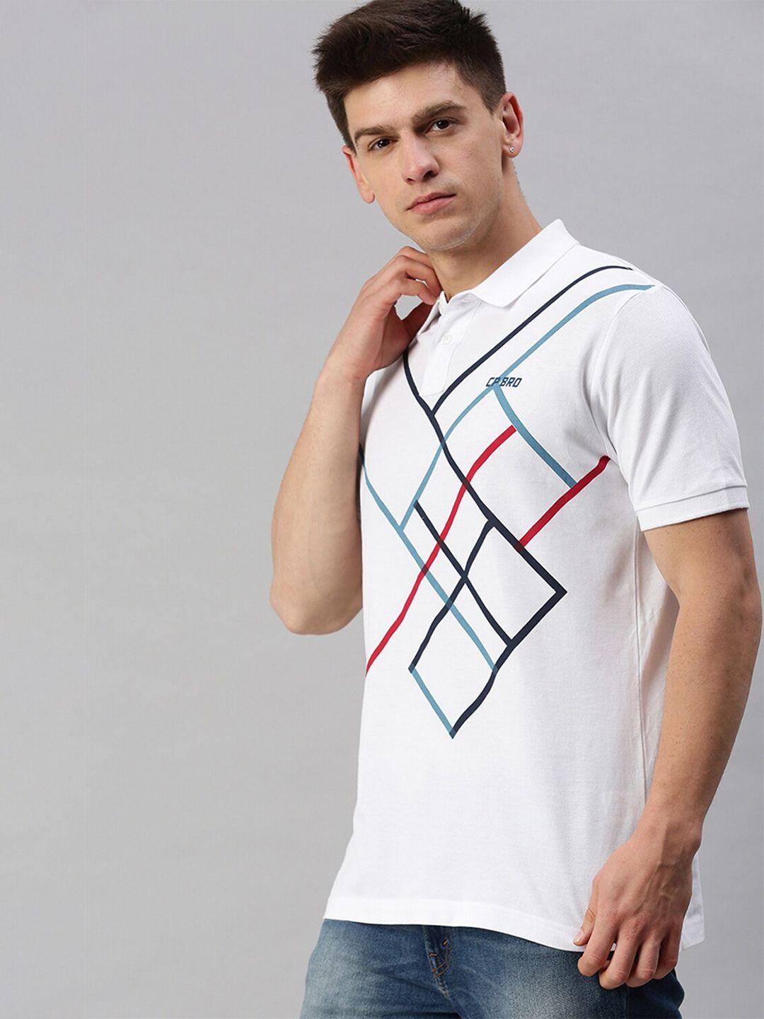 cp bro geometric printed slim fit cotton t-shirt