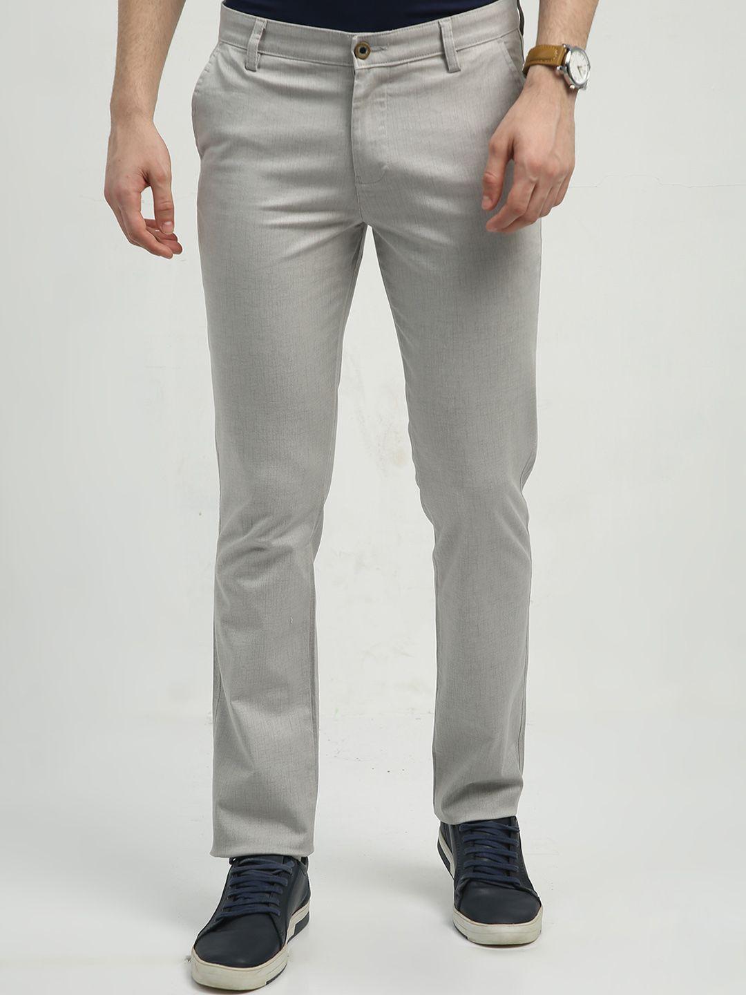 cp bro men chiseled fit mid rise cotton trousers