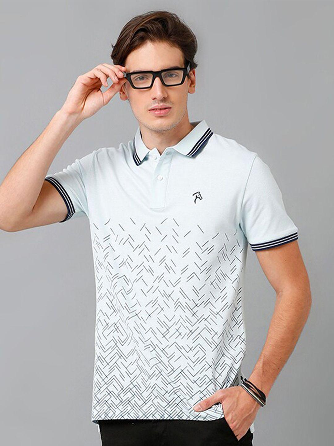 cp bro men printed polo collar slim fit cotton t-shirt