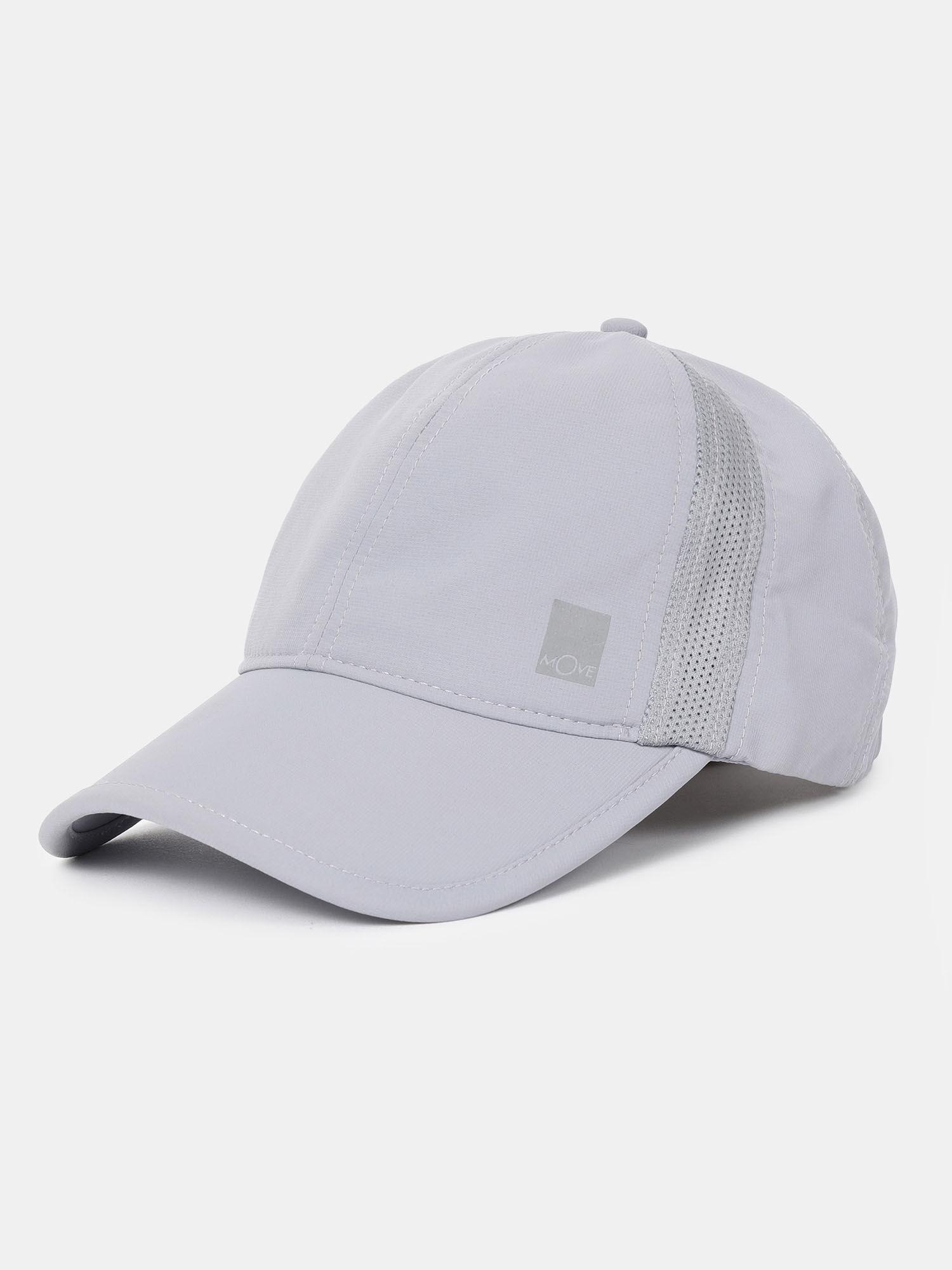 cp21 polyester solid cap with adjustable back closure and stay dry light grey