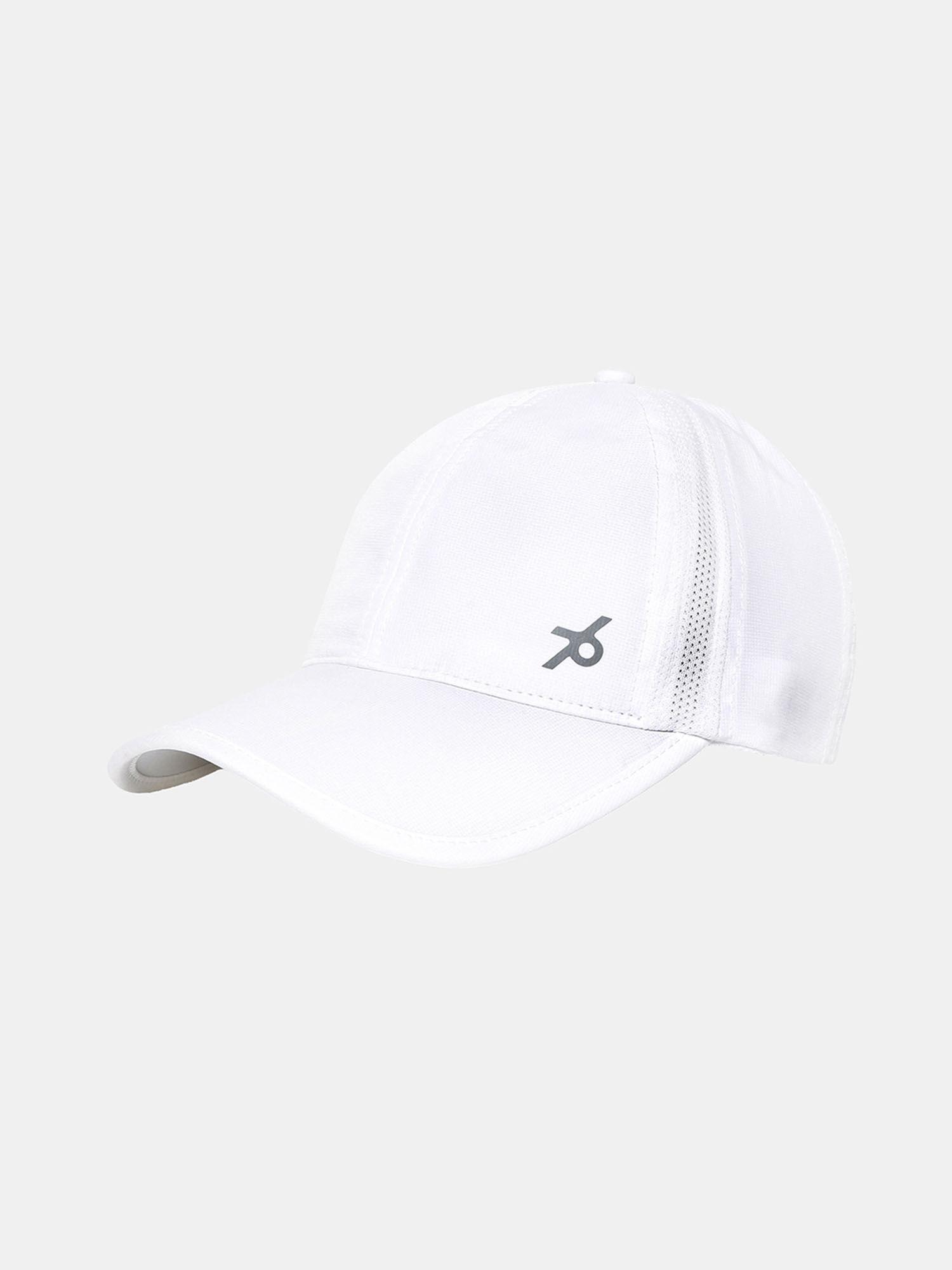cp21 polyester solid cap with adjustable back closure and stay dry white