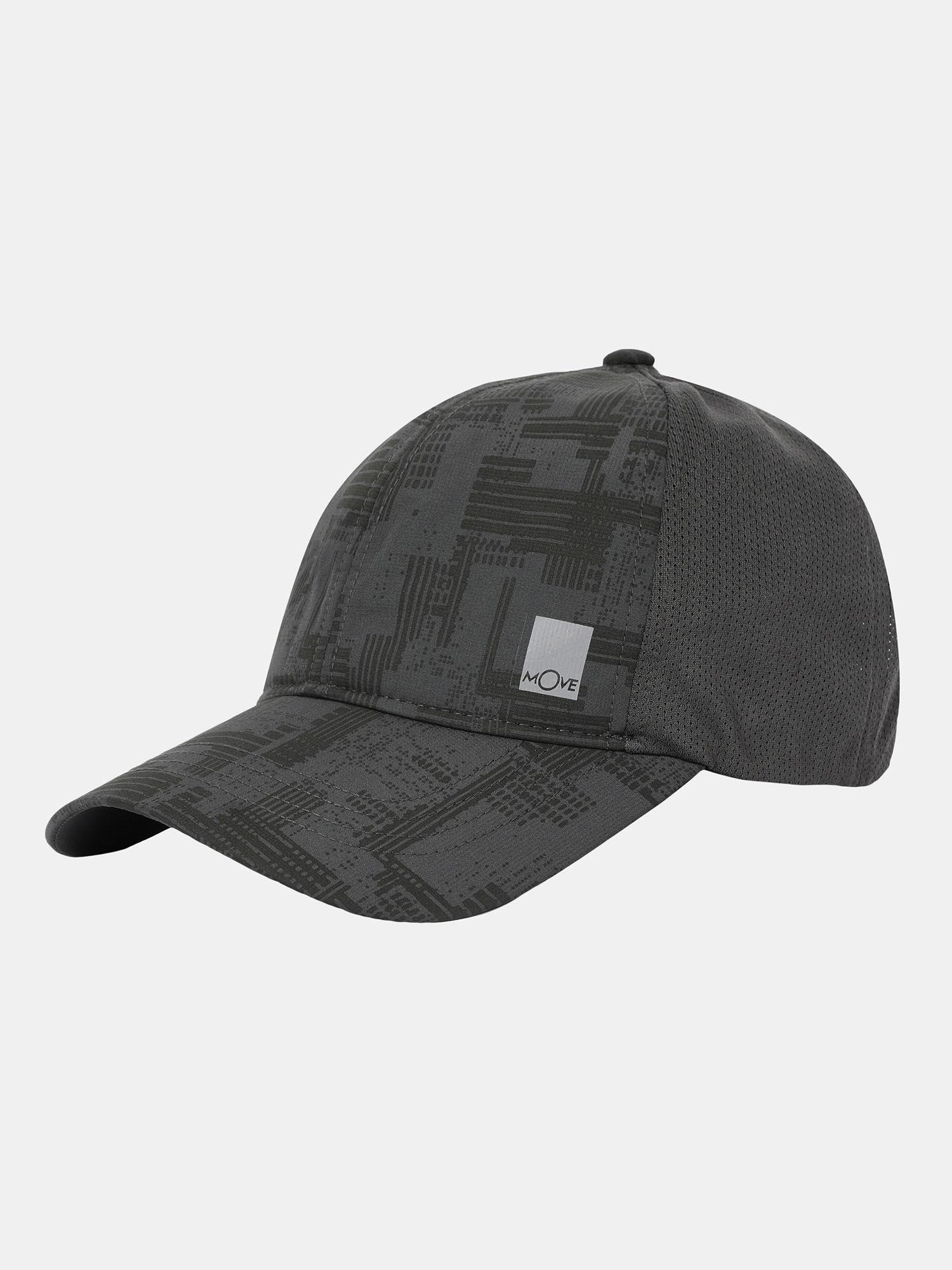 cp23 polyester printed cap with adjustable back closure and stay dry graphite