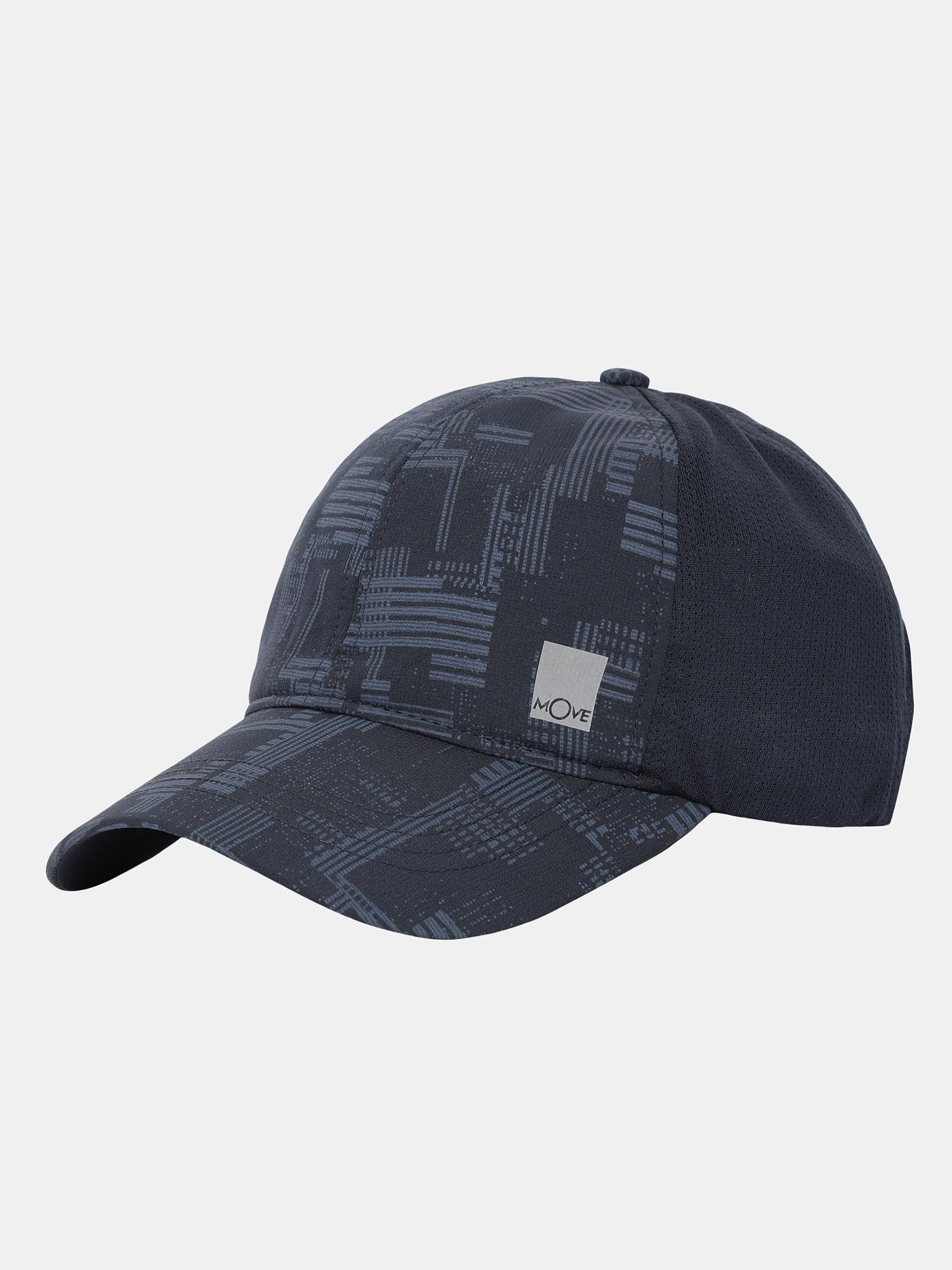 cp23 polyester printed cap with adjustable back closure and stay dry navy