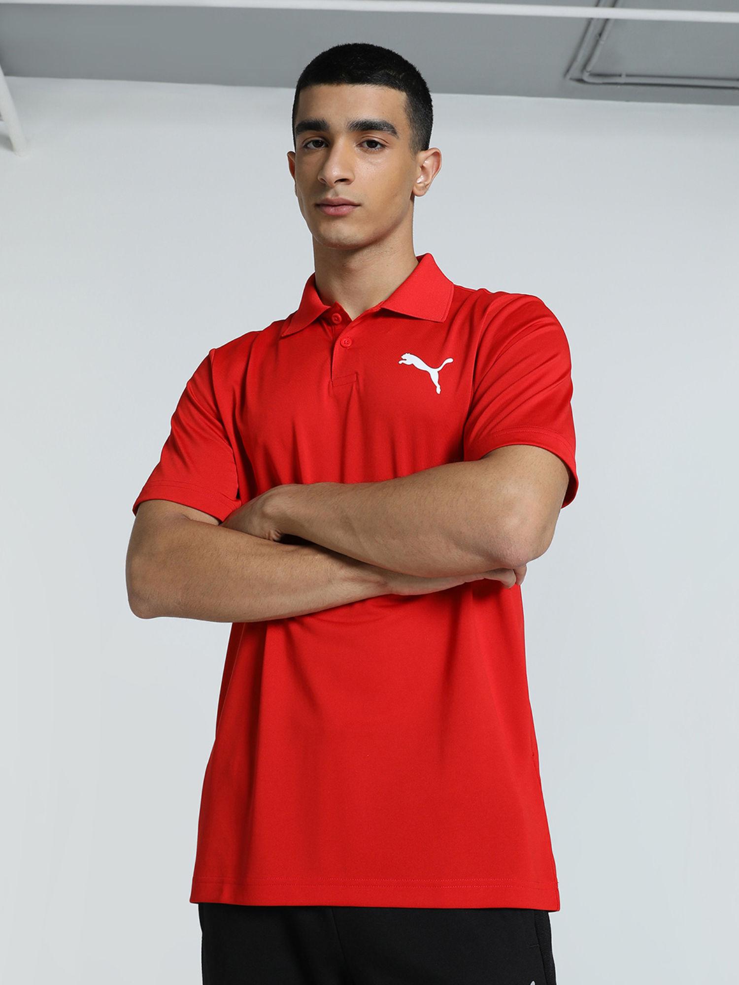 cr team mens red polo t-shirt