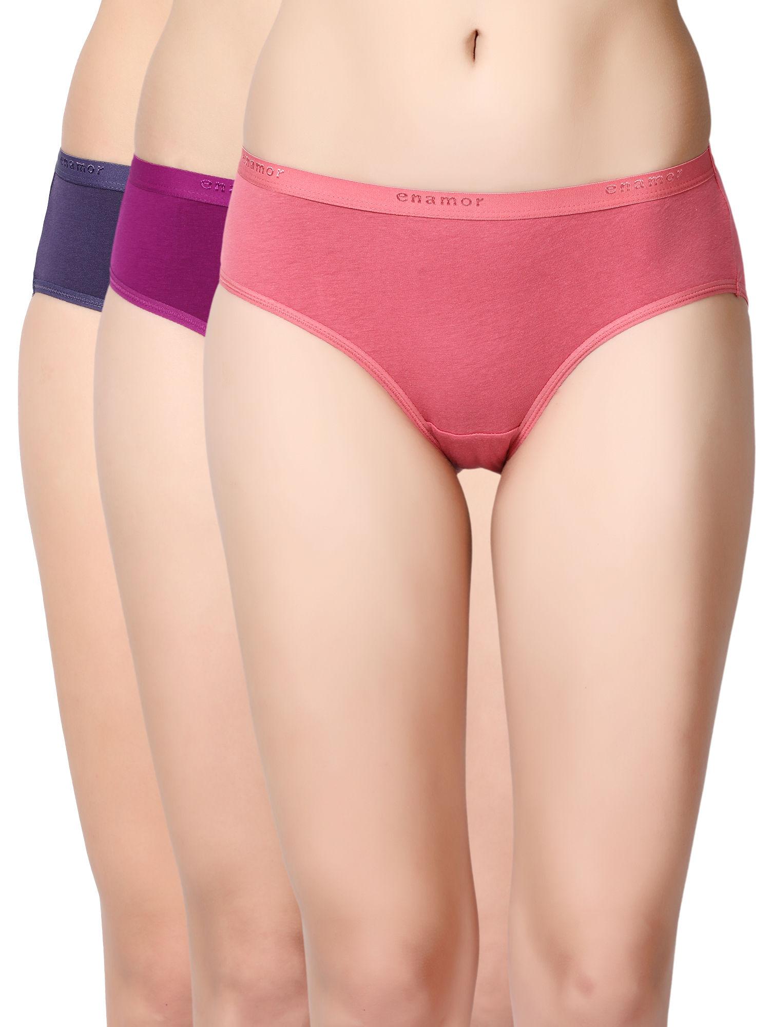 cr02 multi color cotton mid waist panty - multi-color