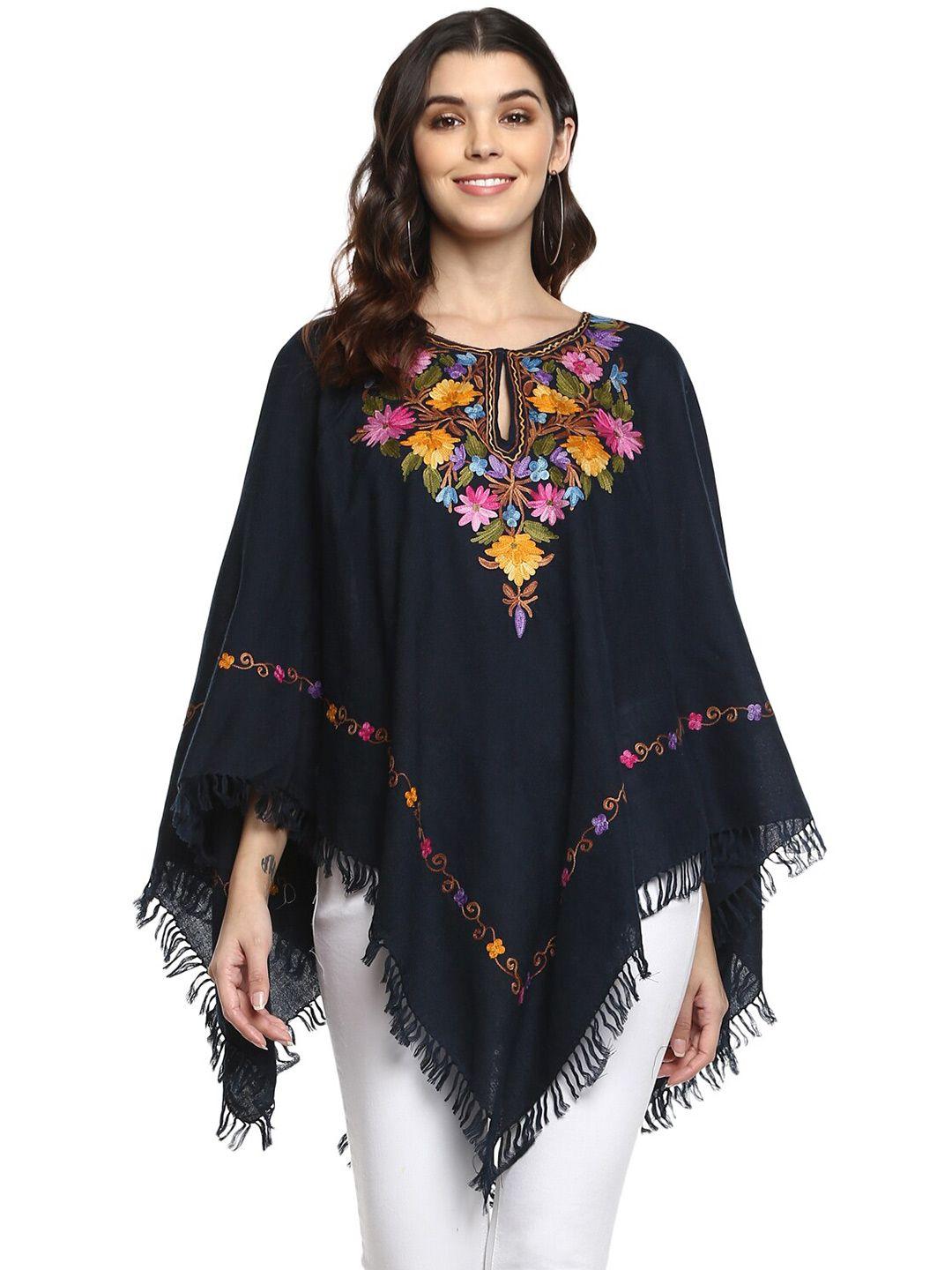 craftbazar embroidered woollen poncho