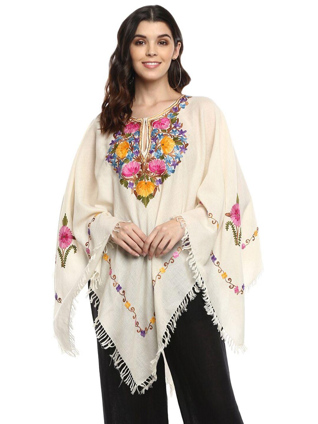 craftbazar embroidered woollen poncho