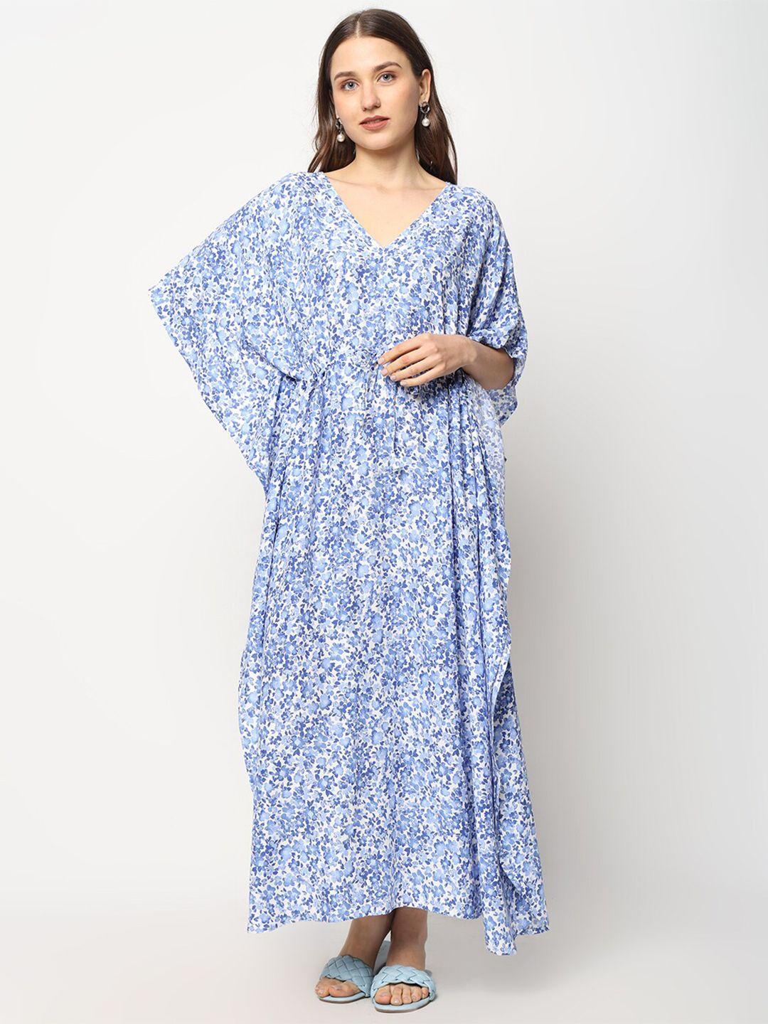 craftbazar floral print kimono sleeve maternity kaftan maxi dress