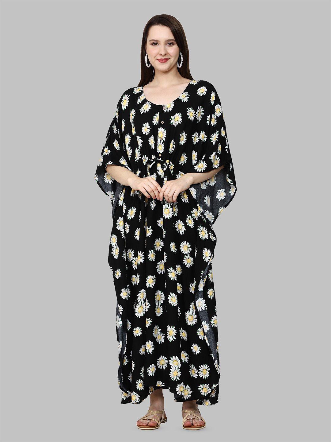 craftbazar floral printed flared sleeves kaftan maternity dress