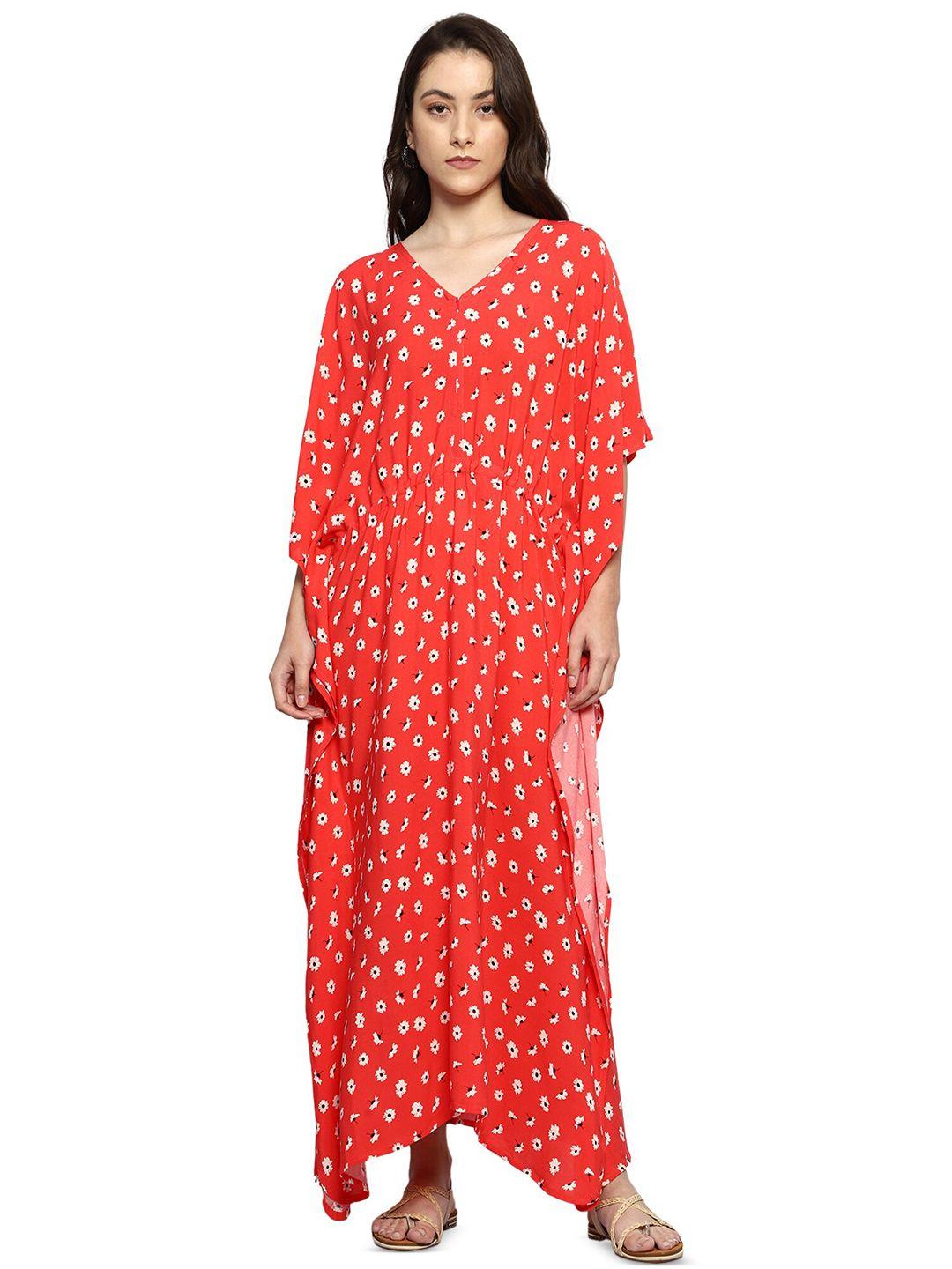 craftbazar floral printed kimono sleeve maternity kaftan dress