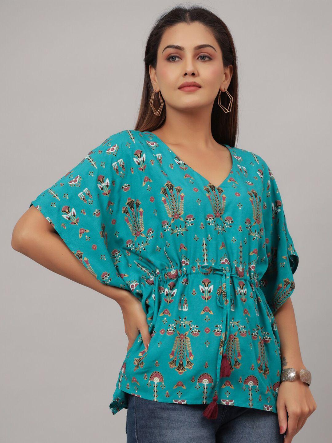 crafted for you ethnic print kaftan top