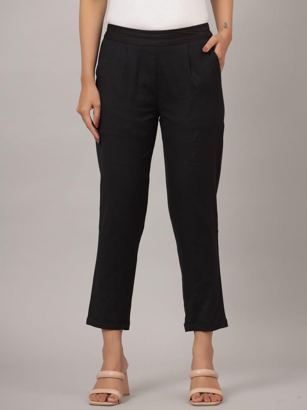 crafted for you women comfort pleated trousers