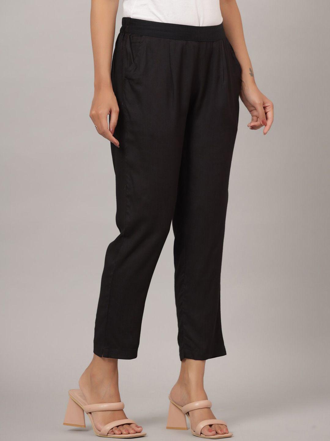 crafted for you women cropped pleated trousers