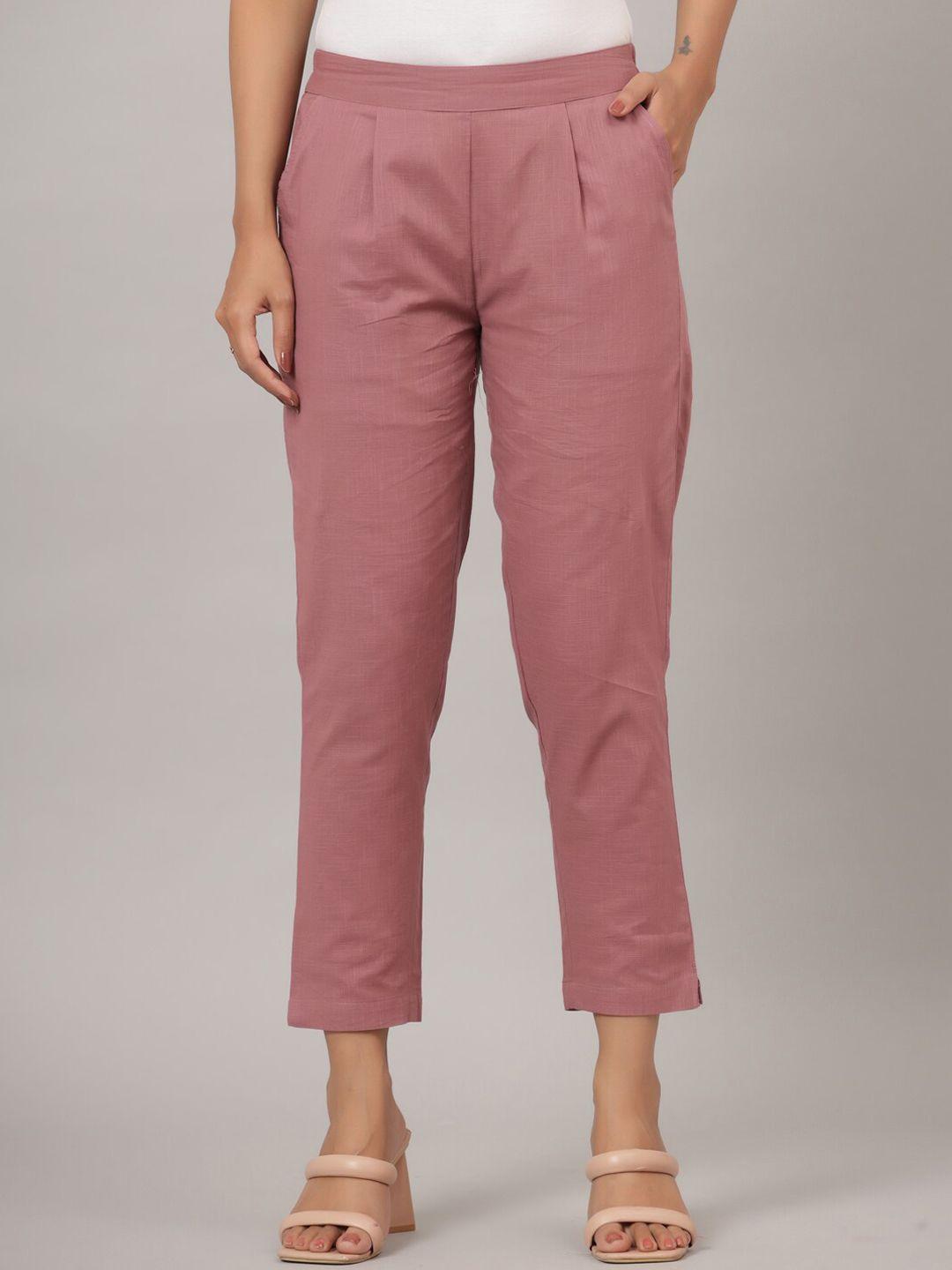 crafted for you women cropped pleated trousers