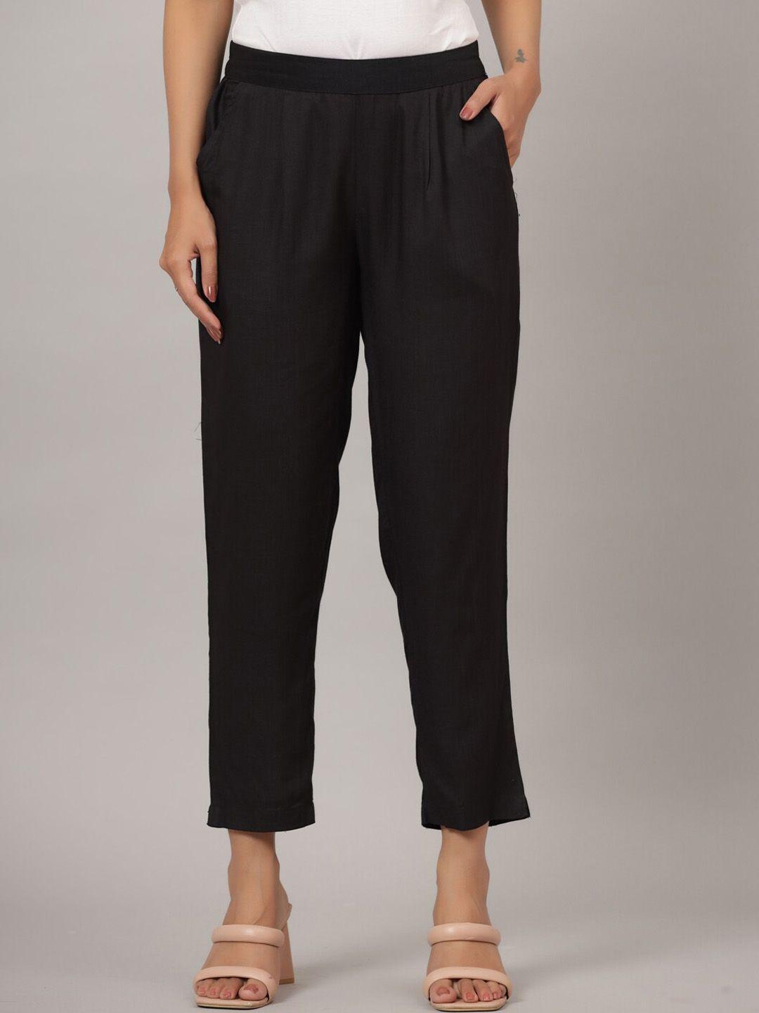 crafted for you women cropped pleated trousers