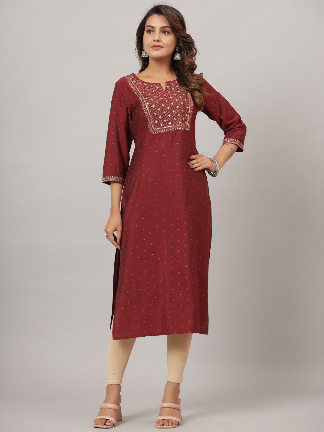 crafted for you women floral embroidered kurta