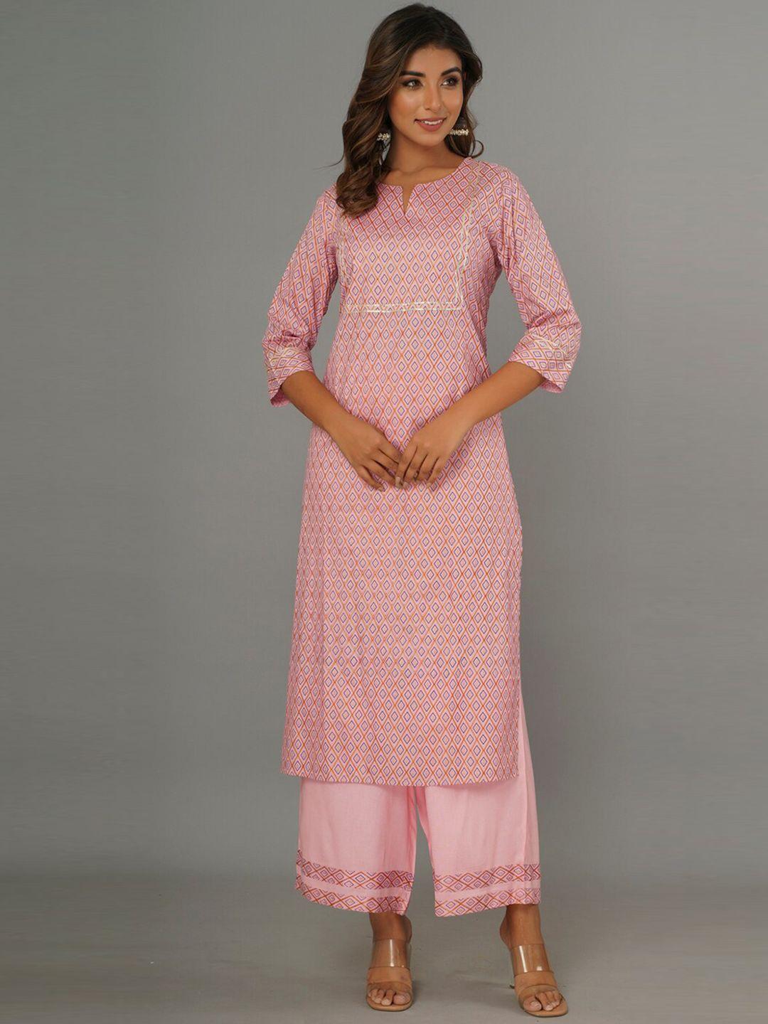 crafted for you women printed kurta with palazzos