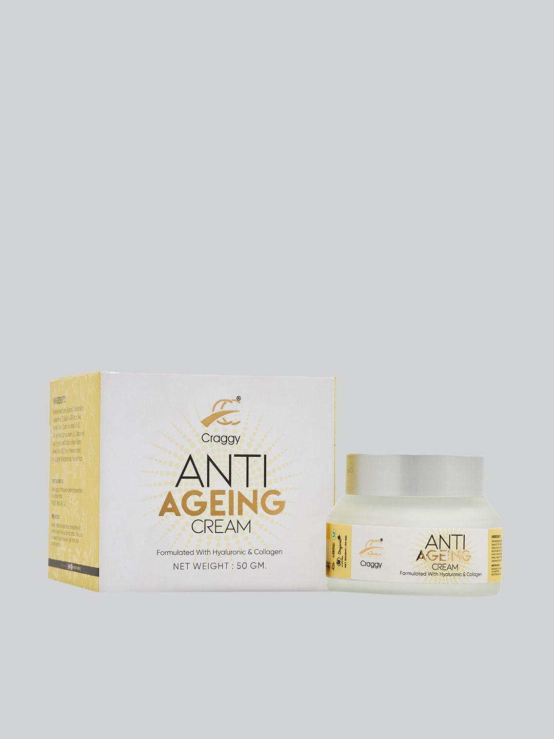 craggy cosmetic anti ageing face cream with hyaluronic & collagen