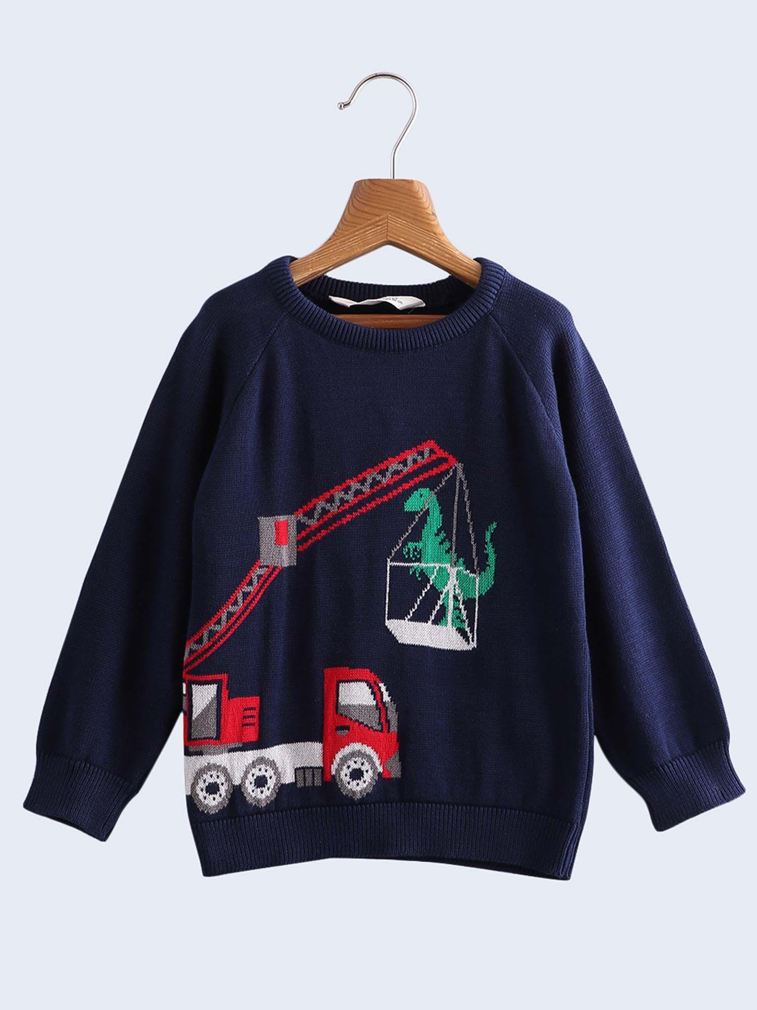 crane dino sweater - navy blue